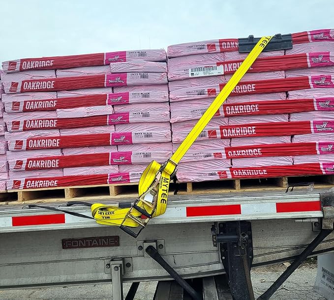 Mytee Products 2" x30' Ratchet Tie-Down Straps with Flat Hooks - 10,000 Lbs Breaking Strength - Tie Down Large Handle and Ratchet Straps for Flatbed, Truck, Trailers Pickup Farm