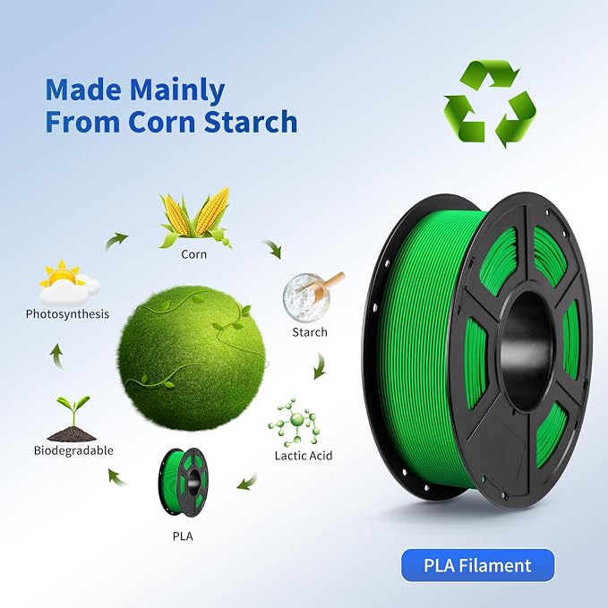 ANYCUBIC PLA Filament 1.75mm Bundle, 3D Printing PLA Filament 1.75mm Dimensional Accuracy +/- 0.02mm, 1KG Reusable Spool (2.2 lbs), 4KG Blue + Green + Orange + Yellow