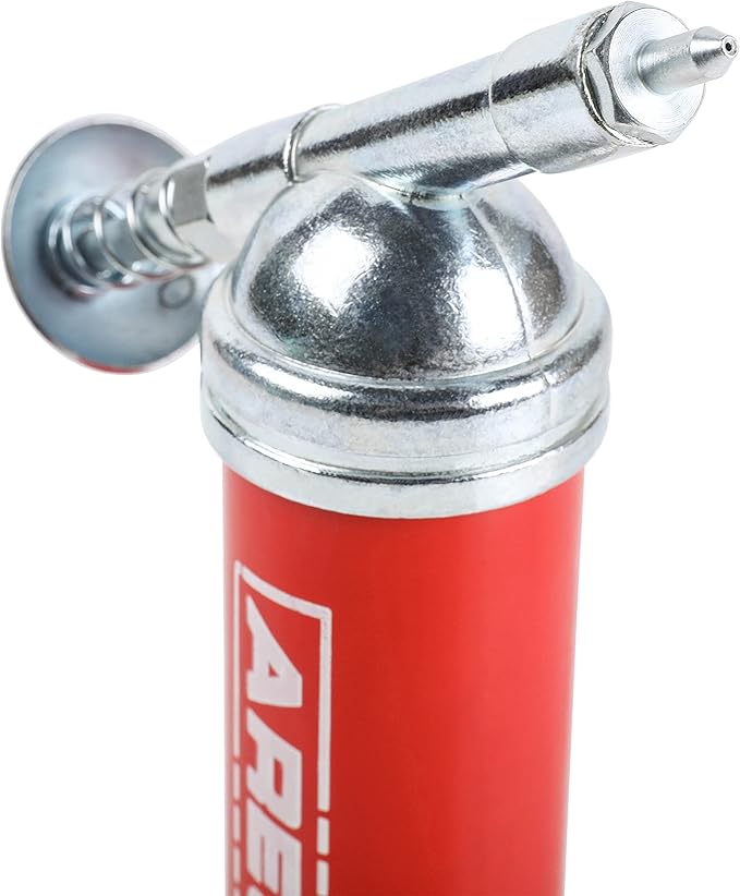 ARES 53010 – 3-Ounce Push-Type Mini Grease Gun - Needle Nozzle Easily Greases Small Fittings – One-Handed Operation - 3000 PSI Working Pressure