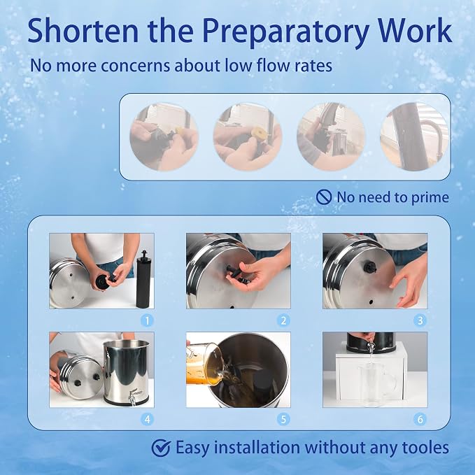 1 Micron Water Filter Replacement for Berkey® BB9-2® Black Filters | Compatible with Berkey® Gravity Filter System, Pack of 4