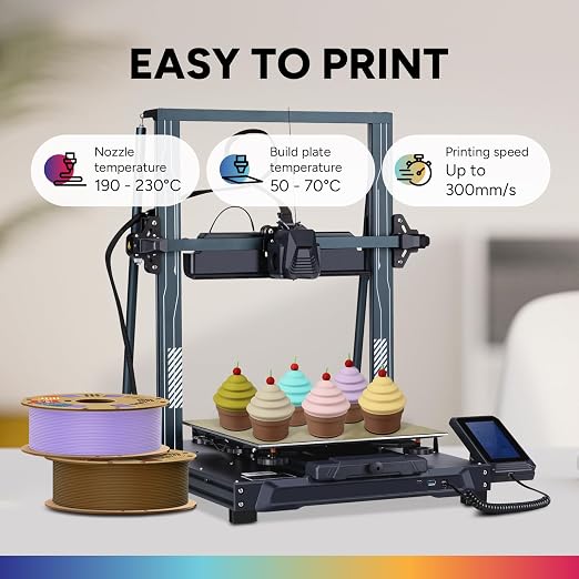 OVERTURE Matte PLA 1.75mm, Low Warp & Smooth Finish 3D Printer Filament | Frosted Matt Finish Hides Layer Lines, 1kg Spool (2.2lbs) Cardboard Spool, Fit Most FDM Printer (Matte Lilac)