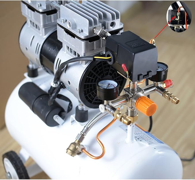 Secbolt Pressure Switch Manifold Regulator Gauges Air Compressor Pressure Switch Control Valve 90-120PSI (Horizontal Switch)