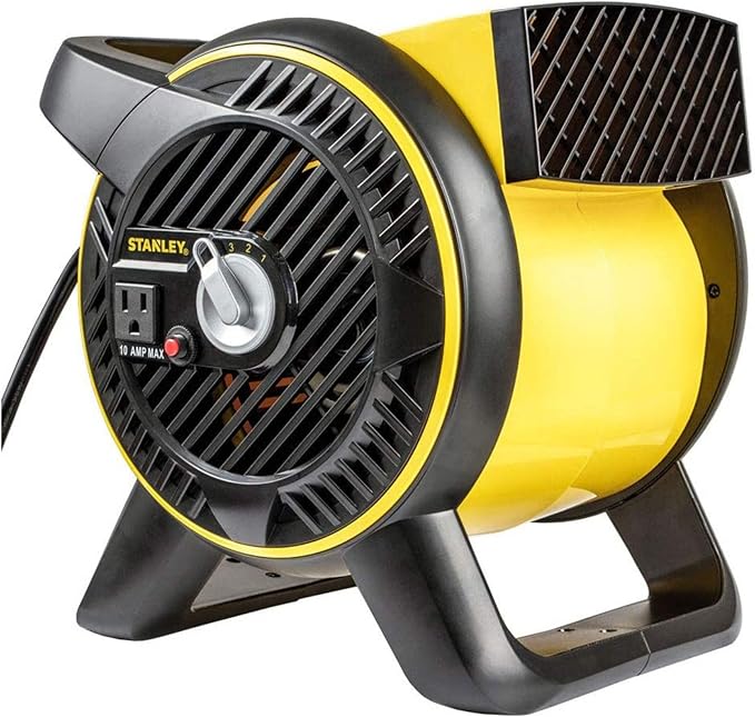 Master Heavy Duty Utility Blower, 3 Speed Portable Floor Fan with Outlet & Pivoting Head for Home & Garage Cooling, Drying and Air Circulation