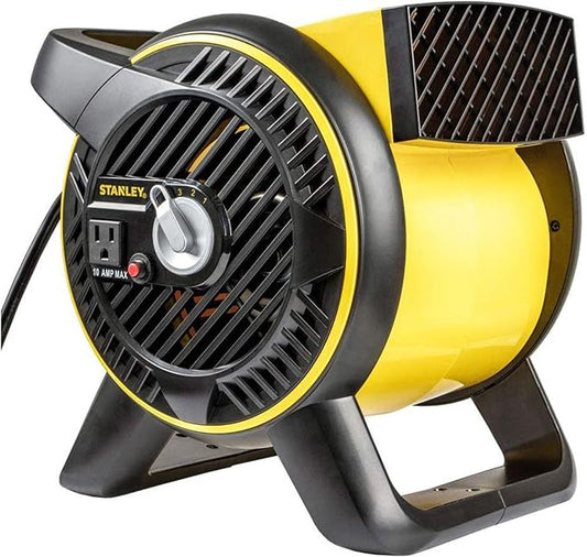 Master Heavy Duty Utility Blower, 3 Speed Portable Floor Fan with Outlet & Pivoting Head for Home & Garage Cooling, Drying and Air Circulation