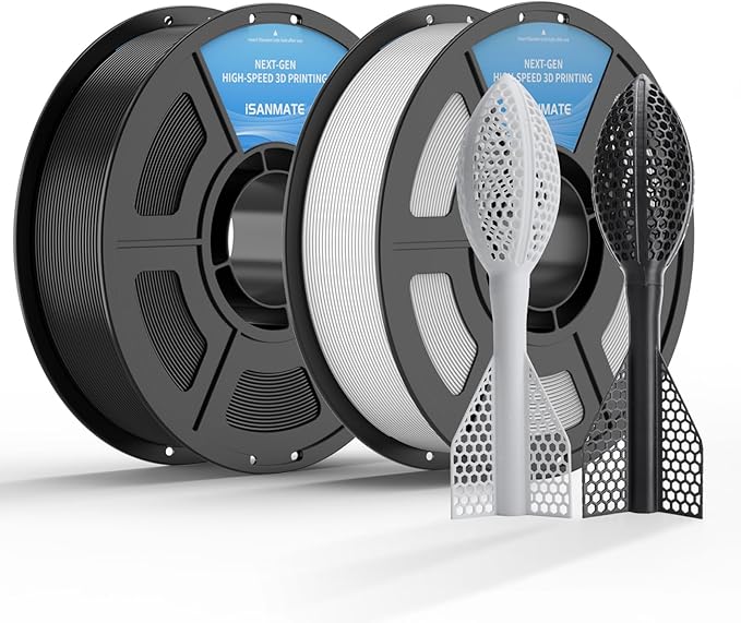 iSANMATE 95A HS TPU Filament Bundle 1.75mm, Black White Blue Red, 1kg*4 | High Speed HS / HF; Flexible TPU 95A; 3D Printer Filament for FDM 3D Printers; 1kg/2.2lbs; 50-200mm/s