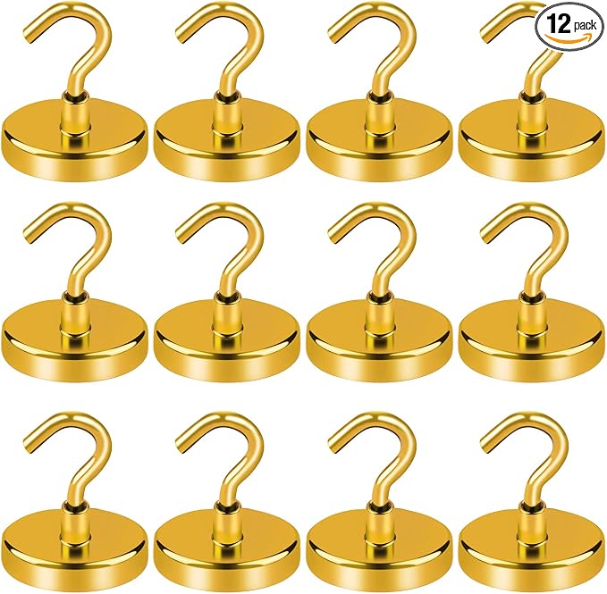 LOVIMAG Magnetic Hooks, Cruise Essentials 2026, 12 Pack-30LBS | Heavy Duty Strong Magnet Hook for Cruise Cabin, Refrigerator Fridge, Ship, Classroom, Kitchen Grills, Black