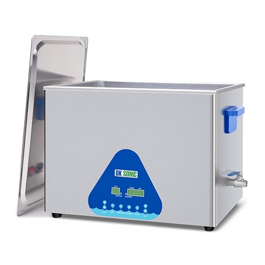 DK SONIC Ultrasonic Cleaner 37L,720W Industrial Ultrasonic Parts Cleaner with Heater&Timer, Digital Control&Basket, Multiple Functions for Motorcycle Engines,Carburetors, Chains