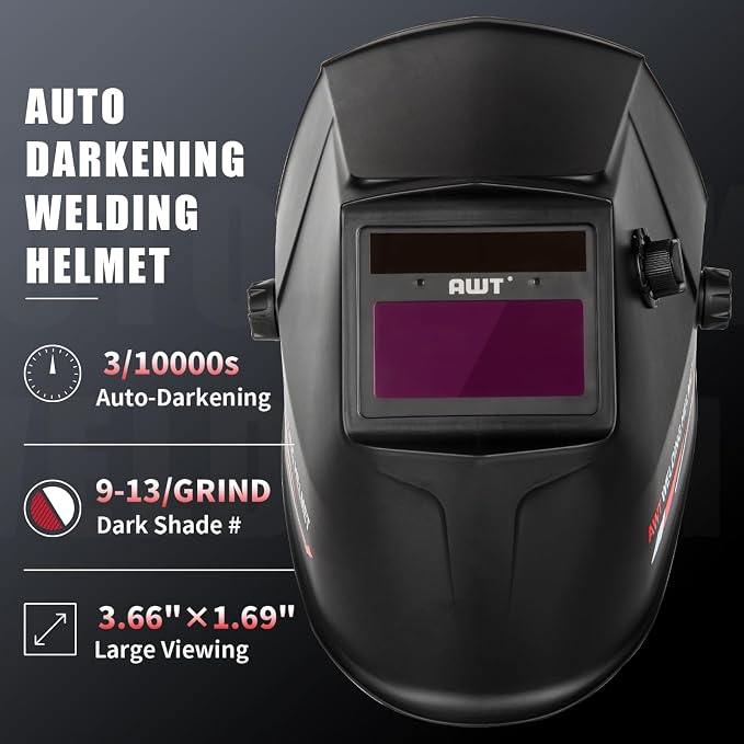AWT 140Amp MIG Welder Flux Core MIG Welder/Stick/Lift TIG 3 in 1 Welding Machine, Welder Machine 110V-Synergy IGBT Inverter, Portable Gasless Welder Equipment with Welding Helmet