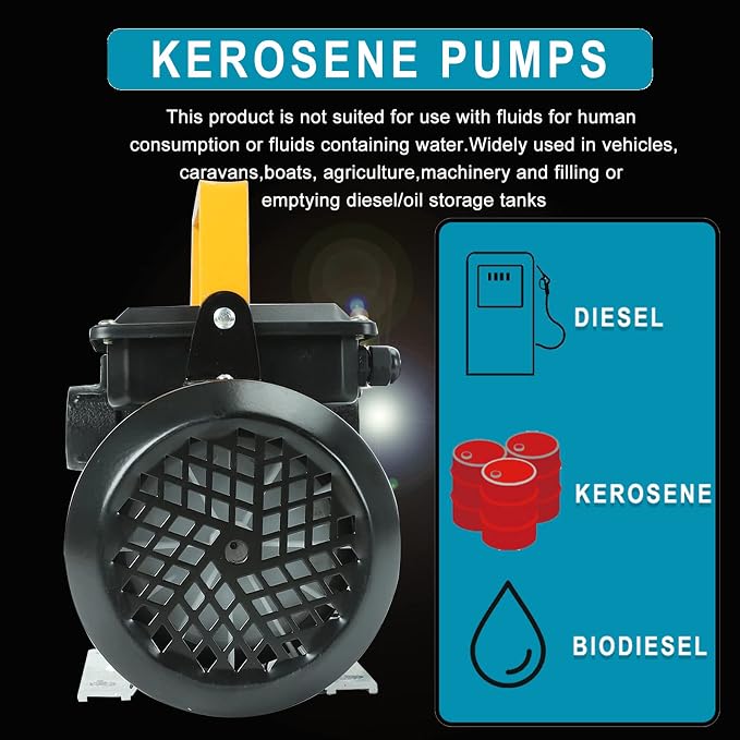 110V AC 550W Self Priming Electric Transfer Pump, 60L/min Oil Transfer Pump Fuel Diesel Kerosene Biodiesel Pumps For Vehicles, Construction Sites, Farms