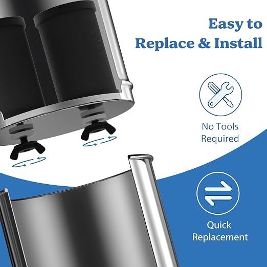 PF-1 Black Thickened Purification Elements, Replacement for Berlkey Black Filters and ProOne Gravity Water Filter Systems, NSF/ANSI 42 & 372 Certified, RV Camping Emergency Use, 2 Pack