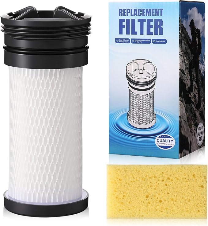 Rtteri 1 Pack Replacement Water Filter Cartridge Compatible with Katadyn Hiker & Hiker Pro Systems, 200-Gallon Fiberglass Pleated Filter for Camping, Hiking & Emergency
