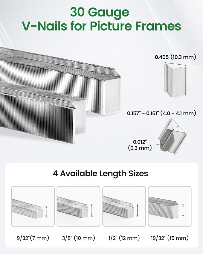 meite Hardwood Type 10.3mm Diameter V Nails 7mm Length 9/32-Inch for Picture Frame Joiner V1015B V-Nailer Pneumatic Joining Corners Tool 4,000 PCS/Box