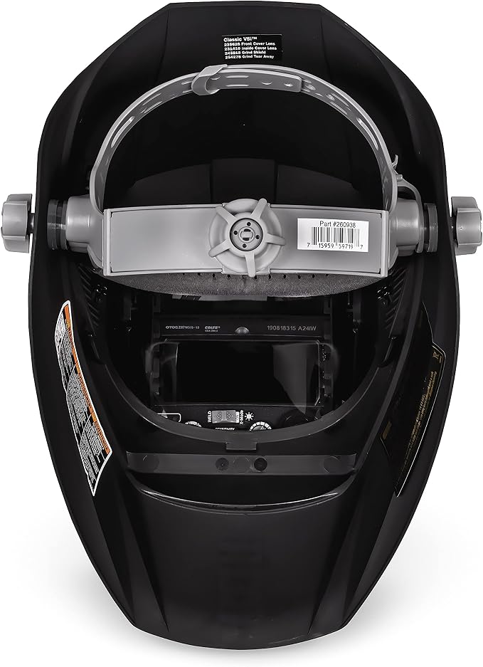 Miller Classic Series Auto-Darkening Welding Helmet - Professional TIG/MIG Welding Mask with ClearLight Technology, High Definition Optics, Variable Shade 8-13, Comfortable Headgear, VSi Black