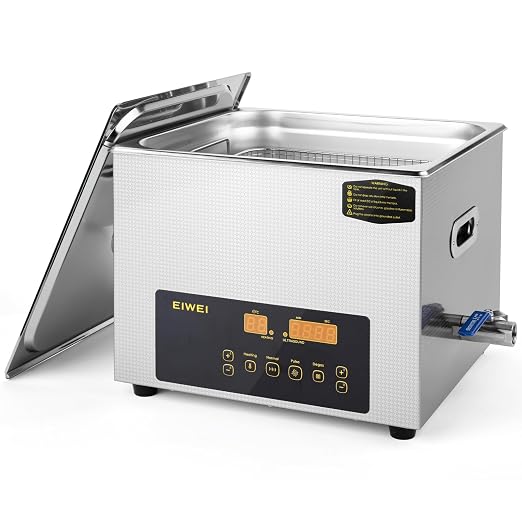 15L Ultrasonic Cleaner Dual-Frequency Professional Digital Stainless Steel Cleaning Machine with Heater Timer for Carburetor, Parts, Circuit Board, Glasses, Denture, Jewelry