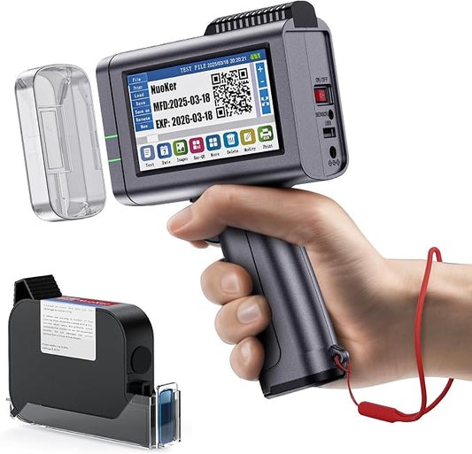 Handheld Inkjet Printers - All Metal Material,Industrial-Grade/Printing Height of 1/2 inch/4.3-inch capacitive Color Screen/Continuous Operation for 12-18hours