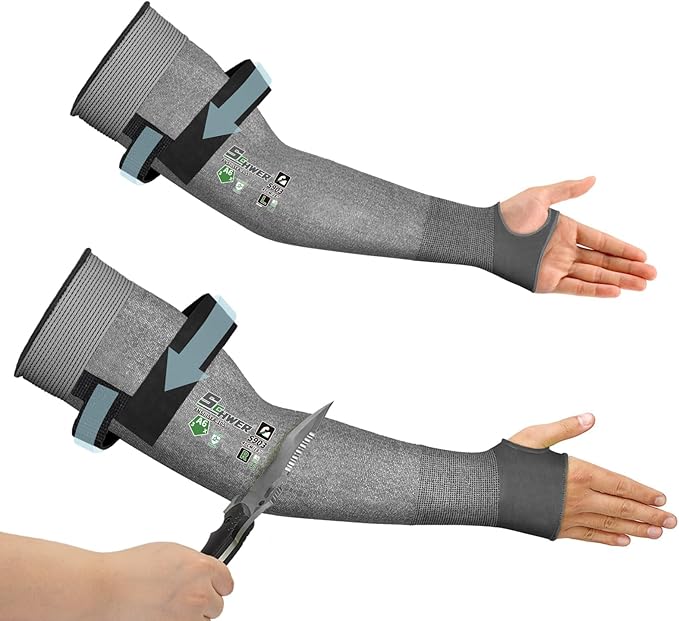 Schwer AIR-SKIN ANSI A6 Cut Resistant Arm Sleeves for Men & Women S903, Non-PFAS Arm Protectors for High Risk Work, UPF50+ UV Protection Cooling Gardening Sleeves for Farming, Lightweight, Breathable