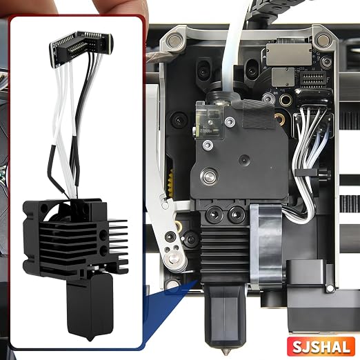 Bamboo Lab P1P, P1S Hotend Complete Kit, Full Assembly Hardened Steel Hot End with 0.4mm Nozzle, Cooling Fan, Thermistor,and Extruder Heating Block Replacement for P1 Series 3D Printer