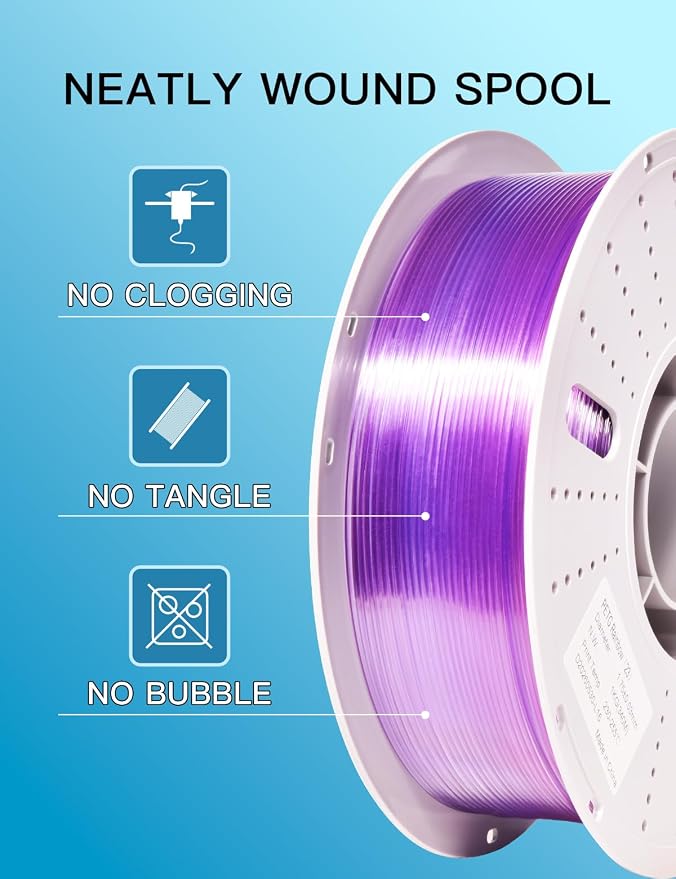 PINBALL PETG Rainbow 3D Printer Filament 1.75mm, Multicolor Translucent PETG Filament Bundle, Accuracy +/- 0.02 mm, 4kg in Total