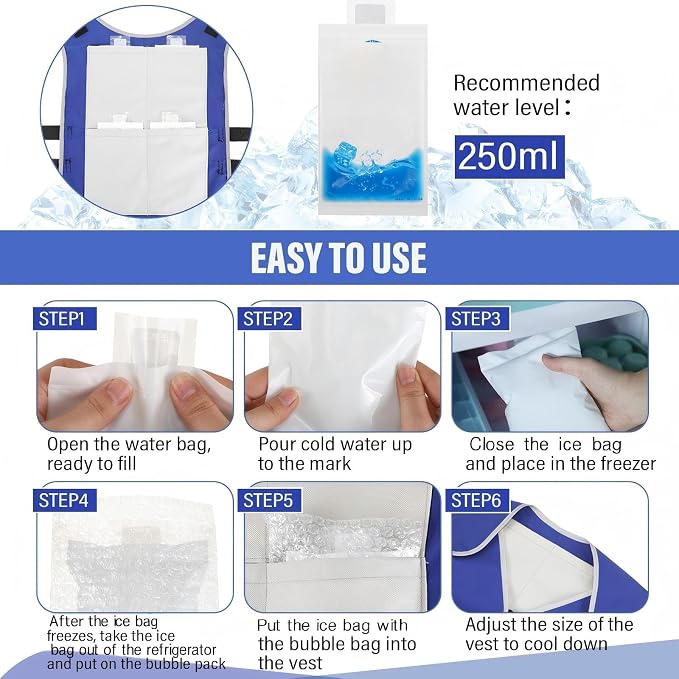Hercicy 4 Pcs Summer Cooling Vest for Teens, Men and Women with 80 Pcs Ice Packs Adjustable Cooling Jacket Ice Cool Reflective Vest for Hot Weather Cycling Working Running Fishing Gardening
