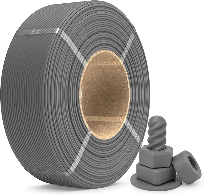 SUNLU PETG Filament Refill 1.75mm 1KG, High Speed 3D Printer Filament Refill, No-Spool Matte PETG Refill for Reusable Spools Compatible with Bambu Labs Filament Printer, 1KG/Roll (Matte Grey)