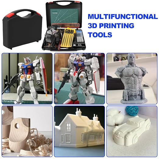 158 PCS 3D Printing Tool Kit, 3D Printing Accessories with Nozzle Cleaning Kit, Deburring Tool, Digital Caliper, Mini Rotary Tool, Smoothing Tools, 3D Printer Tools for Removing Finishing 3D Print