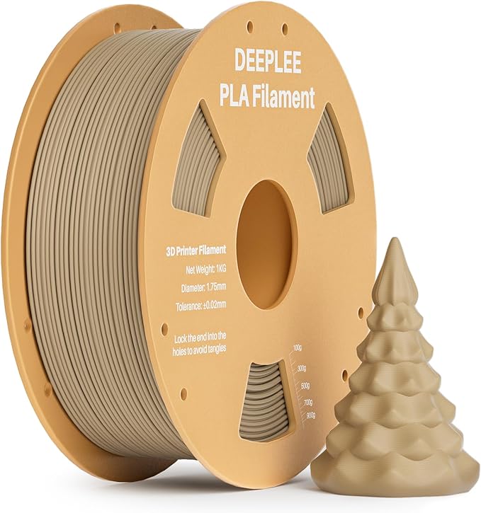 PLA 1.75mm 3D Printer Filament, Dimensional Accuracy +/- 0.02mm, Neatly Wound, No Clogging, Vacuum Package, Fits for Most FDM 3D Printers, 1kg Wood