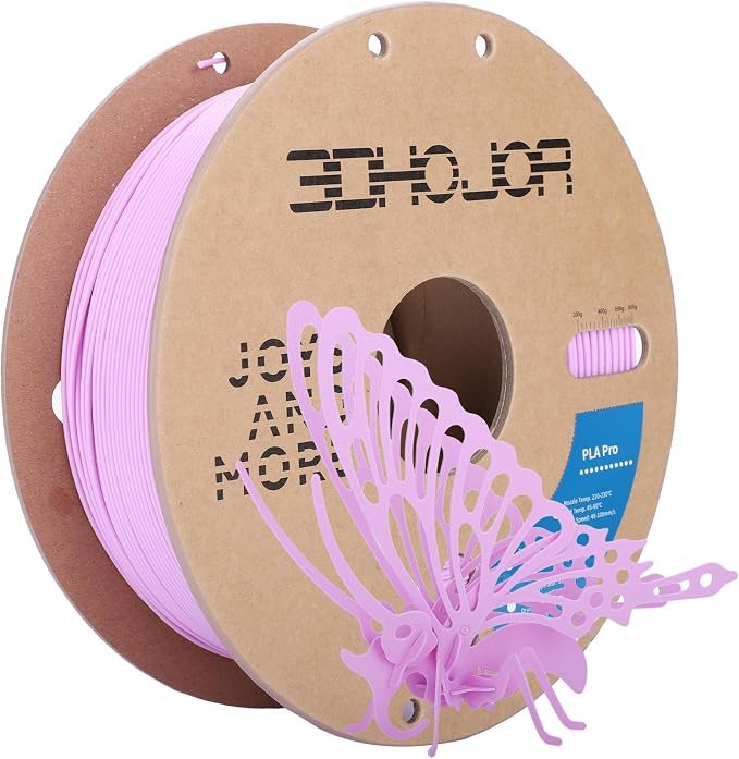 3DHoJor PLA Pro (Plus) Filament 1.75mm, 3D Printer Filament, Cardboard Spool 3D Printing Filament, Dimensional Accuracy +/- 0.03 mm, Lilac, 1kg