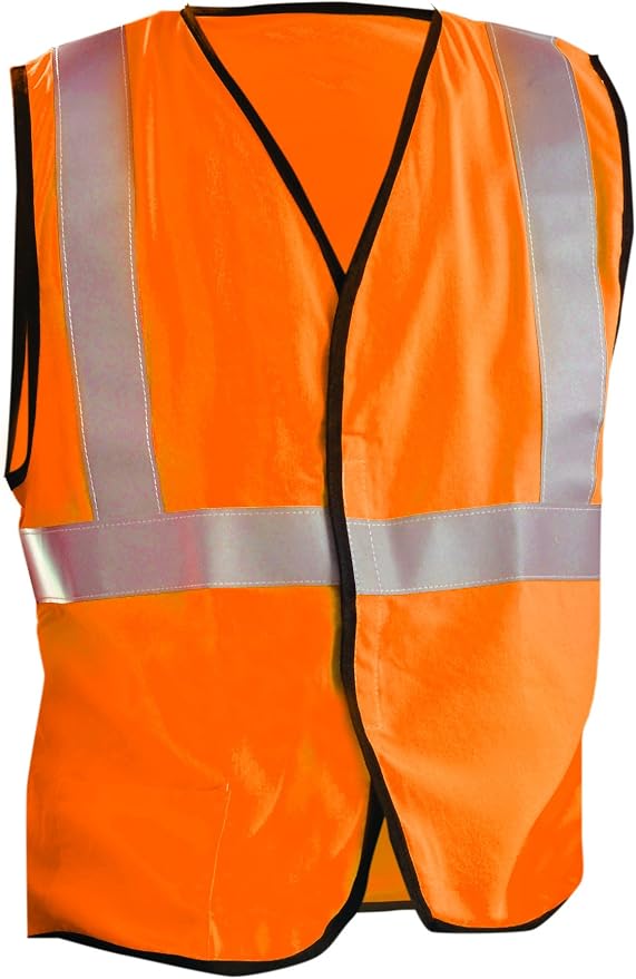 Occunomix LUX-SSG/FR-OL Class 2 Premium Flame Resistant Single Stripe Solid Vest, HRC 1 Protection, Large, Orange