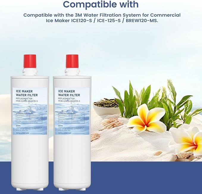 HF20-S HF20-MS HF25-S Water Filter Replacement Compatible with 3M High Flow Series Cartridge HF20-S, 5615103/HF20-MS, 5615109/HF25-S,5615203, Water Filtration System 2 Pack