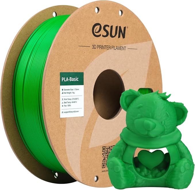 eSUN PLA Basic Filament 1.75mm, 1KG Spool (2.2 LBS) High Speed Printing 3D Printer PLA Filament,Designed for Fast Printing, Green