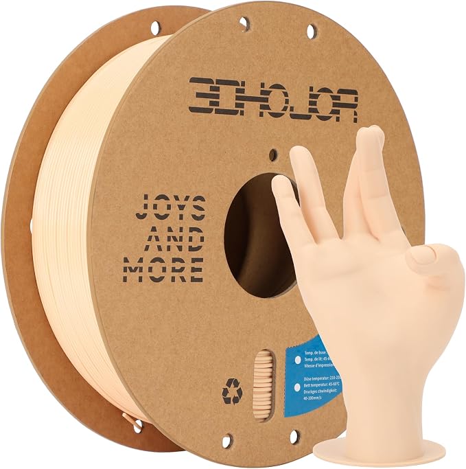 3DHoJor PLA Pro (PLA+) Filament 1.75mm, 3D Printer Filament, Cardboard Spool, +/- 0.03mm Accuracy, Beige, 1kg