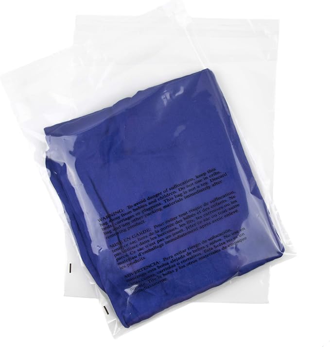 Poly Bags 11x14 Suffocation Warning 200 pc Resealable Clear Packaging Bags