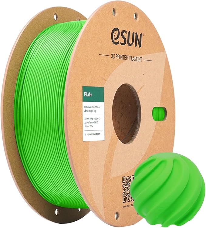 eSUN PLA+ Filament 1.75mm, 3D Printer Filament PLA Plus, Dimensional Accuracy +/- 0.03mm, 1KG Spool (2.2 LBS) 3D Printing Filament for 3D Printers, Peak Green