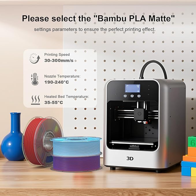 iSANMATE Matte Tri Color PLA Filament 30-300mm/s 3-in-1 Color Rainbow Filament Fast Color Change Filament by Angle 3D Printing 1.75MM 1KG Fit for Bambu Lab 3D Printers,AMS,AMSLite(Black Red Gold)