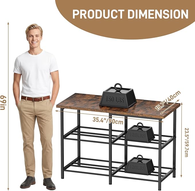 3D Printer Stand with Filament Storage, Heavy Duty Metal 3D Printer Table for 2 Printers, Anti-Vibration 3D Print Desk with Spool Holder for Workshop, Studio, Home Office