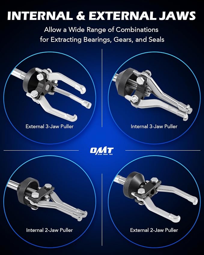 Orion Motor Tech 9-Way Slide Hammer Puller Set, Front Wheel Hub Bearing Remover & Rear Wheel Axle Hub Dent Shaft Puller Tool Kit