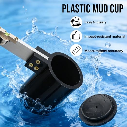 Mud Hydrometer, 0.96-2.5g/cm³ Measurement Range 0.01g/cm³ High Precision Fine Workmanship Better Quality More Wear-Resistant for Longer Service Life Suitable for Drilling Slurry Testing