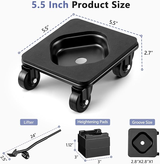 KEDSUM Furniture Dolly with Anti-Slip Groove Design & Pad for Legged & Flat-Bottom Furniture, Heavy Duty Furniture Movers with 2" Wheels, Supports 1500LBS, Easily Move Piano, Sofa, Table, Cabinet