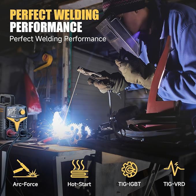 Alloyman 120A 110V Stick Welder for 1/16"-1/8" Rod ARC Welder, LED Display with Digital IGBT Inverter TIG welder machine, Portable Welding Machine with Hot Start, Arc force and Anti-Stick