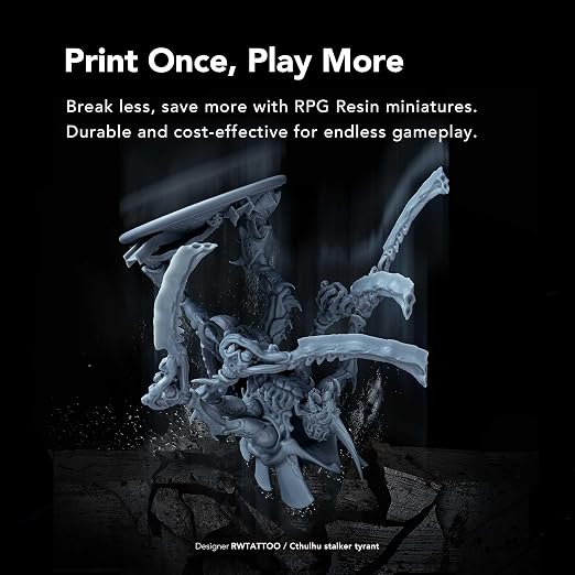 phrozen 3D Printer Rapid Resin [RPG], Low Shrinkage Superior Precision Smooth Surface Finish, 405nm LCD UV-Curing Photopolymer Resin, Gray (1KG)