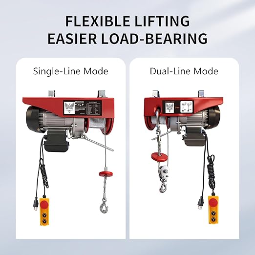 Electric Hoist, 440 lbs Material Handling Tool, 110V Electric Winch with 14ft Wired Remote Control，Lift Hoist for Factories, Warehouses, Construction Site, Attic