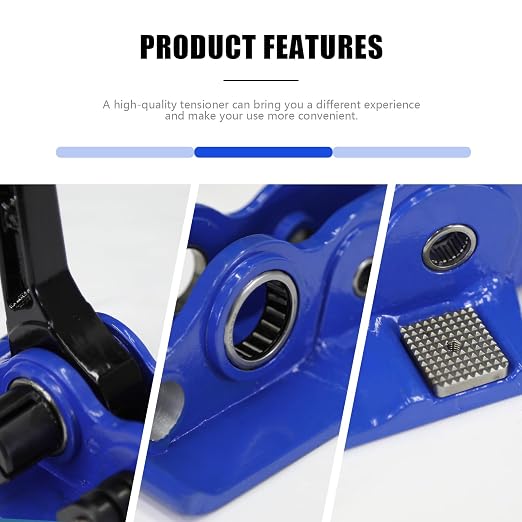 Heavy Duty Banding Strapping Tensioner & Cutter Manual Packaging Tools Windlass for 1/2"-3/4" Width Polyester Poly Strap(Bearing Swivle Mute)