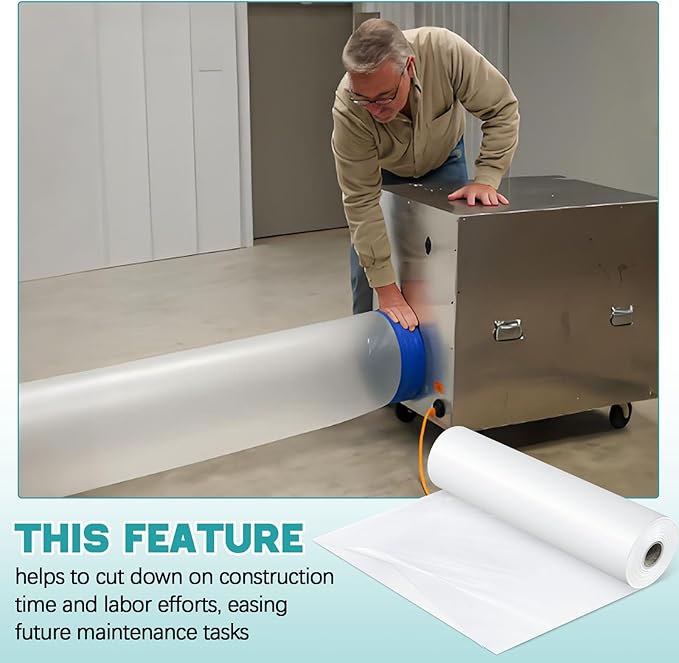 Frienda Lay Flat Ducting Poly Tubing 200 ft x 25 inches, Fits 8 and 16 Blowers