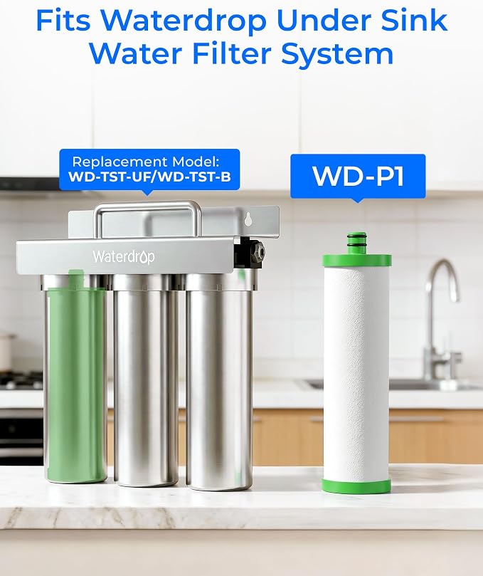 Waterdrop P1 Under Sink Water Filter, Replacement for Waterdrop TST-UF & TST-B Ultra-Filtration Under Sink Water Filter System, 1 Pack