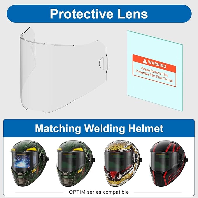ANDELI Digitally Control Lens Auto Darkening Welding Helmet&5 PCS Large Viewing Screen Outer Replacement Lens and 2 Pcs Inner Replacement Lens