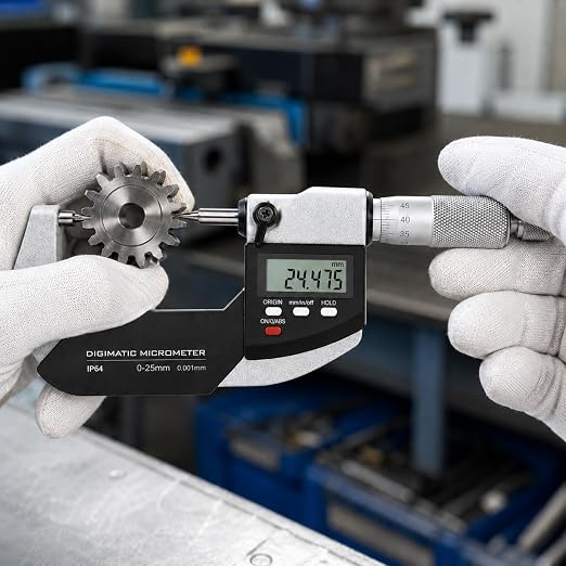 Digital Micrometer with 0-1"/0-25mm Measuring Range Electronic Micrometer Measuring Tool, Inch/Metric (Point Micrometer(15°))