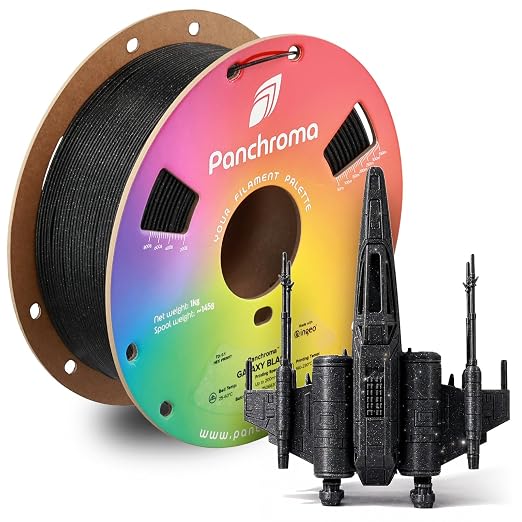 Polymaker Panchroma Galaxy PLA Filament 1.75mm 1kg, Black | Neatly Wound Glitter PLA for Easy Print & Smooth Feeding, Compatible with Bambu Lab & Most 3D Printers