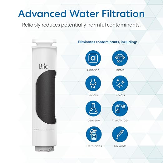 Brio RFCTOCLCTPOU20 (CF Carbon Rod Filter Replacement) for Brio Q20 Series 3 Stage Reverse Osmosis Countertop Water Dispenser Model: CLCTPOU20VURO3 | NSF Certified