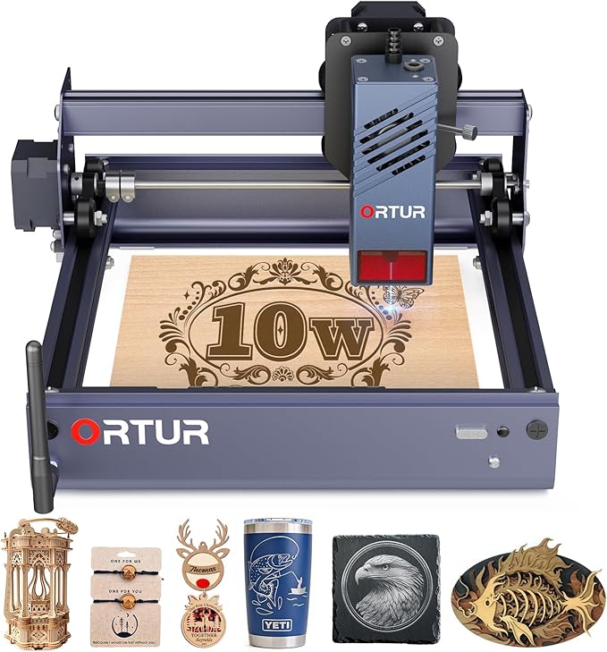 Ortur F20 Laser Engraver, 10000mW Laser Engraver Machine Class 4 Higher Accuracy Wood Cutter with Large Working Area 150x150mm, 15000mm/min Engraving Speed for Wood Acrylic Metal Glass