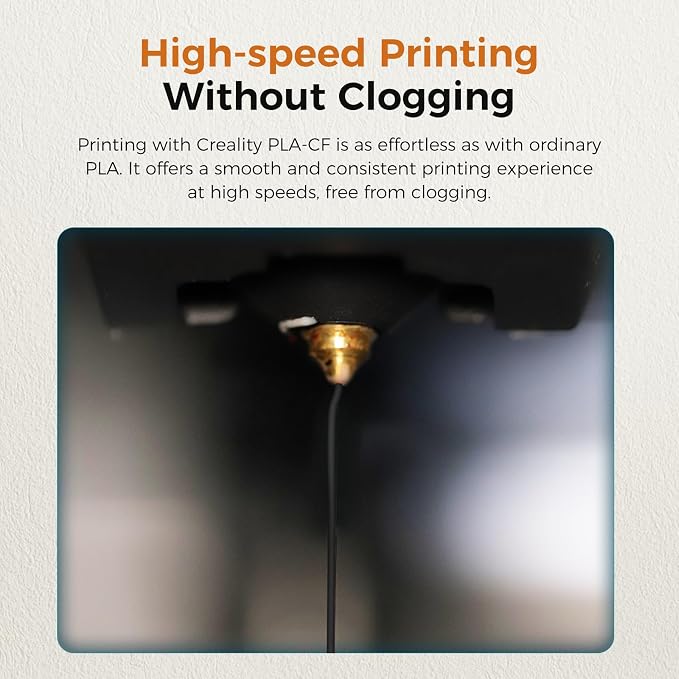 Creality Carbon Fiber Filament PLA 1.75mm, Hyper PLA-CF 3D Printer Filament with Matte Finish for 50-300mm/s High-Speed Printing, Dimensional Accuracy+/-0.03mm (Black, Hyper PLA-CF-2KG)